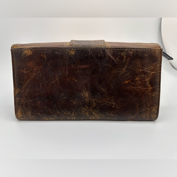 Leather Bi-fold Wallet Zippered Pocket - Picture 2 of 4